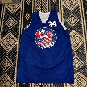 NAPB Blue Basketball Jersey #34 national Association of pro basketball size M